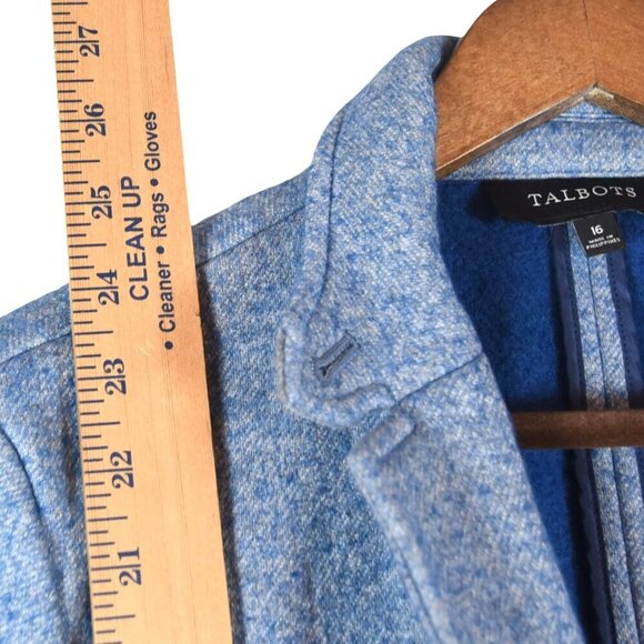 Talbots Blue Wool Blazer Size 16 Preppy Classic Very Great Condition - Picture 7 of 7